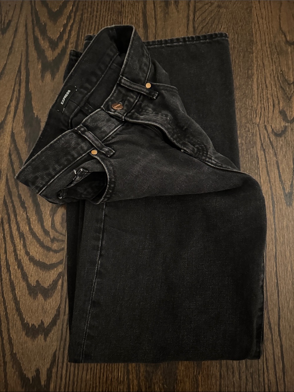 Express High Rise Wide leg Black Jeans size 0 short